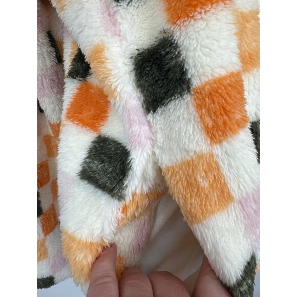 Eddie Bauer Kids Dust Fleece Plush Hooded Jacket Checkered Print XL - Picture 5 of 13